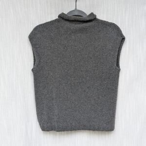 CIVIDINI Cashmere Gray Knit Cashmere High Neck Sleeveless Italy Sweater, size 44